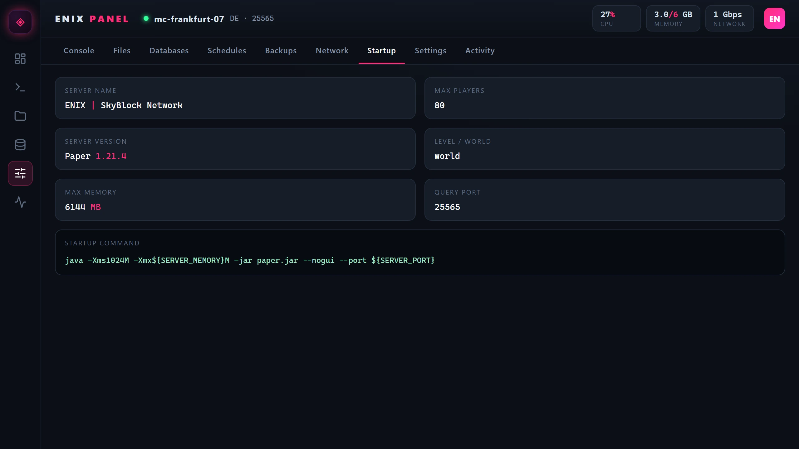 Settings preview